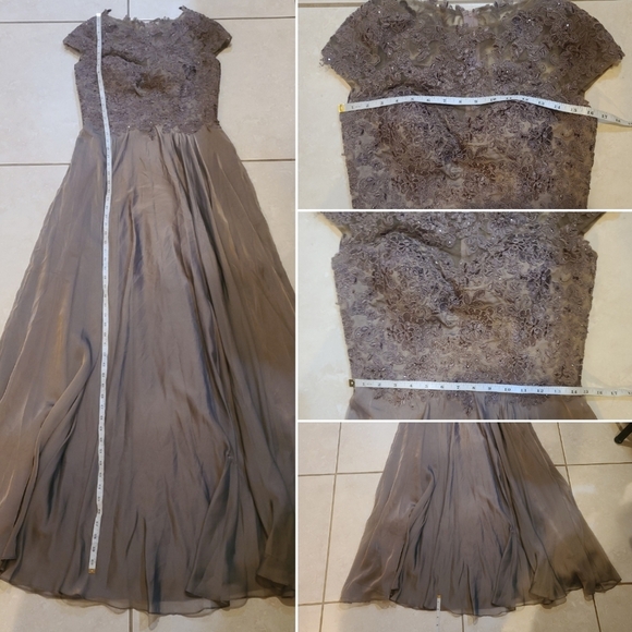 La Femme | Lace & Satin A-Line Gown In Cocoa Size 6 NWT Flawed - Picture 16 of 16